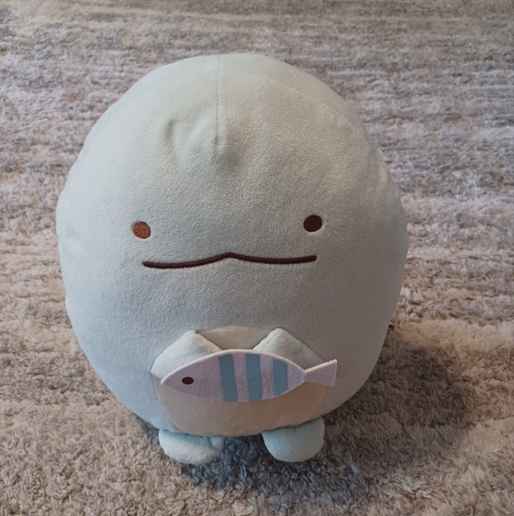 San-X Tokage holding fish 12" plush - Picture 1 of 3